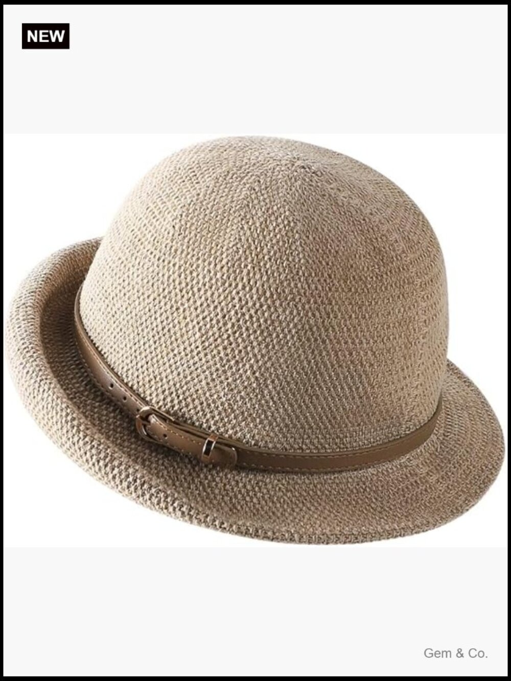 Women Vintage Cloche Sun Hat UPF 50+ Rolled Brim Straw Bucket Hat Travel